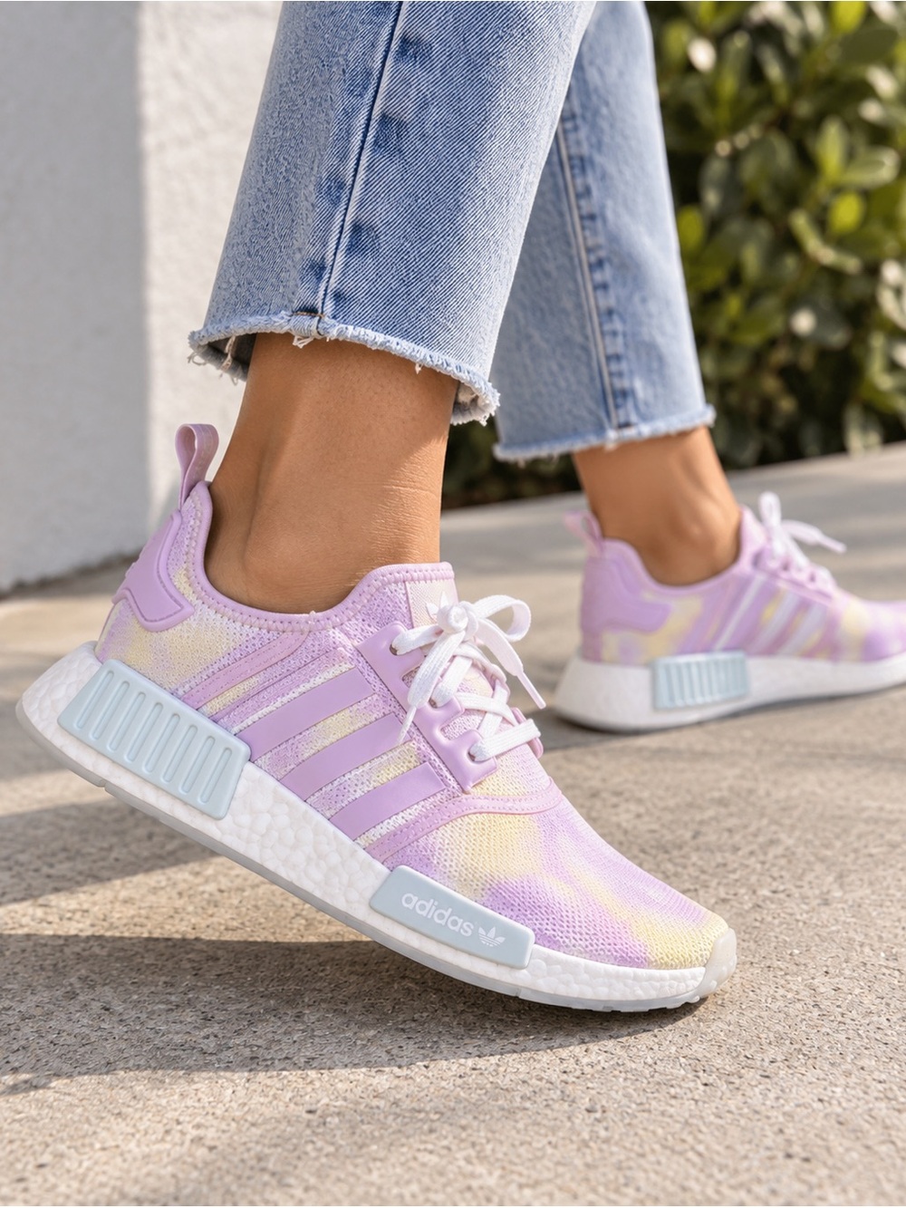 Nwt Adidas NMD_R1 Running Shoes in Bliss Lilac / Cloud White / Bliss Lilac 7/8.5